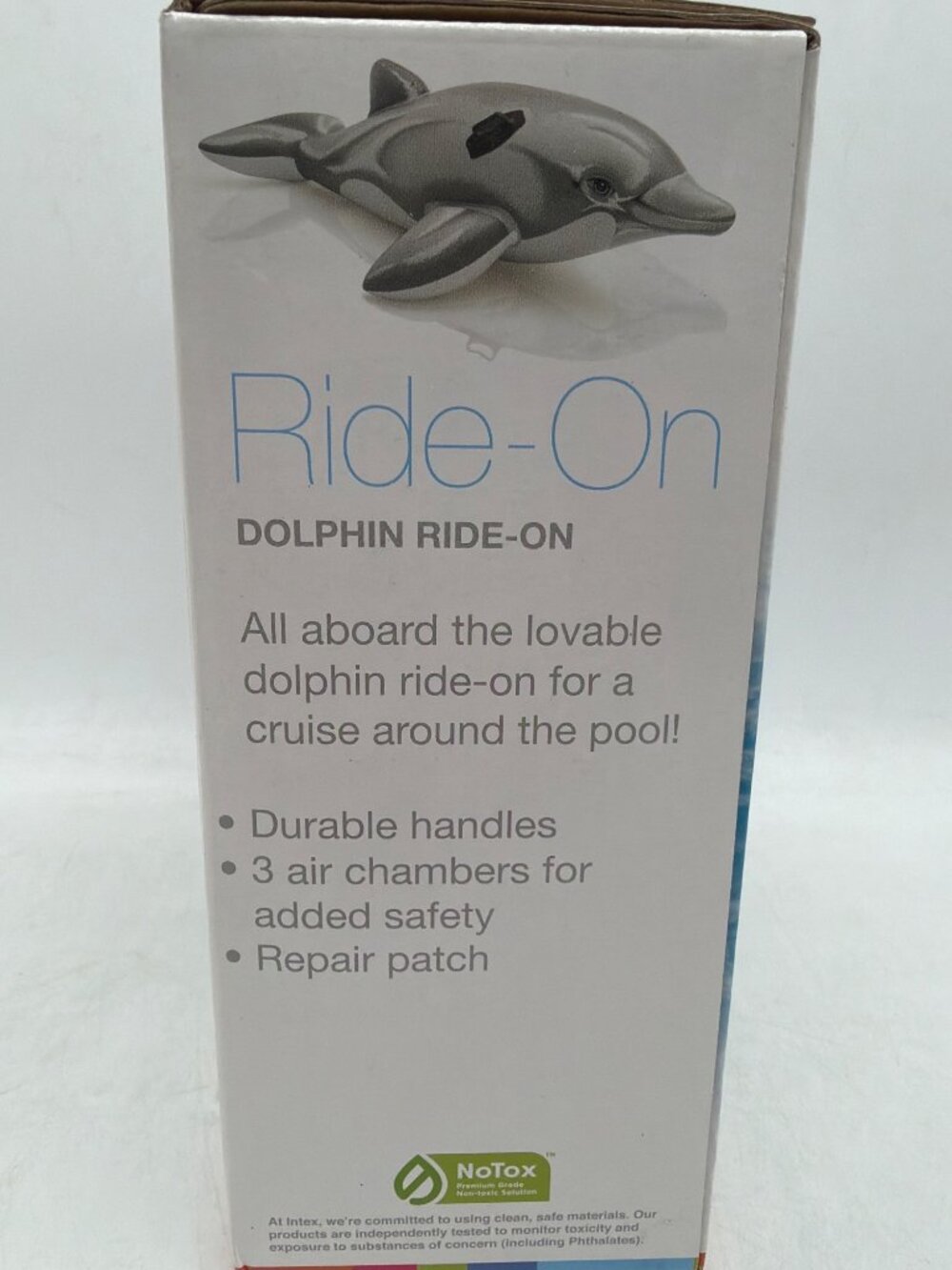 Intex Dolphin Ride-On Inflatable Pool Toy With Durable Handles & Repair Patch - Picture 2 of 4